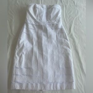 WHBM strapless white dress size 8